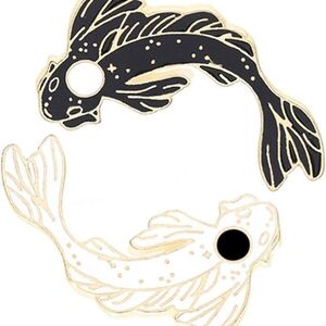 Black and White Fish Pin
